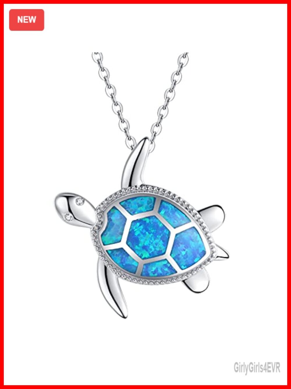 925 Sterling Silver Abalone Shell Sea Turtle Pendant Necklace